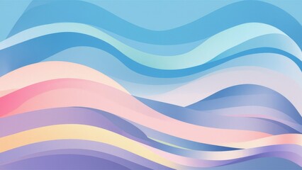 Poster - Soft blue wave gradient background with pastel hues, EPS 10 format