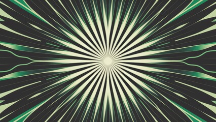Poster - Symmetrical abstract background featuring dark and light green gradients radiating from the center, ideal for media design.