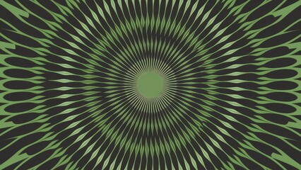 Wall Mural - Symmetrical abstract background featuring dark and light green gradients radiating from the center, ideal for media design.