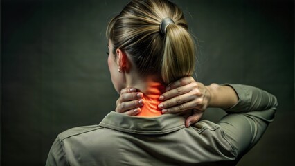 Wall Mural -  back and spine disease tired woman