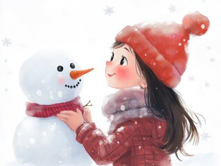 Poster - snowman and child