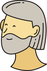 Wall Mural - Beard Man Face Character Illustration