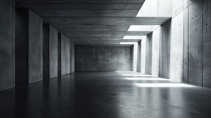 Poster - Empty dark abstract concrete smooth interior 3D rendering and architectural background