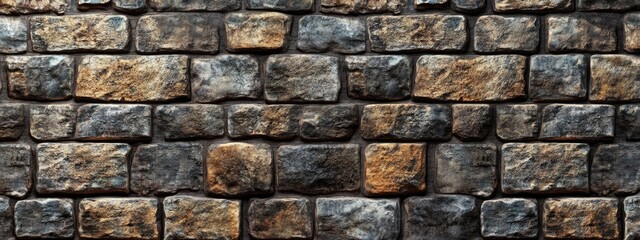 Poster - 3D rendering of a stone brick wall background