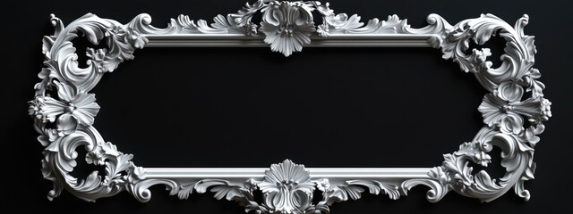 Poster - 3D rendering of a classic frame against a black background