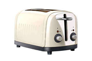 Modern stainless steel toaster with transparent background: perfect kitchen appliance for crispy breakfast delights