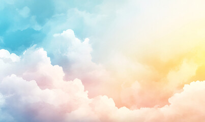 Wall Mural - watercolor background with clouds-generative ai