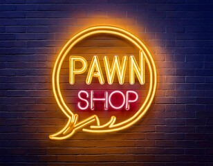 Wall Mural - vector realistic isolated neon sign pawn shop logo decoration display wall background