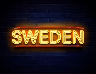 Wall Mural - vector realistic isolated neon sign sweden lettering logo decoration display wall background