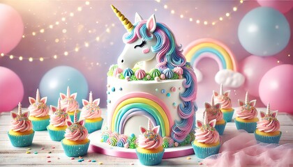 A birthday cake with a smooth white frosting, adorned with an assortment of colorful sprinkles and ten lit candles in different striped patterns.