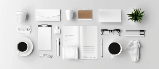 Business branding template mockup on white background