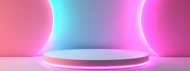 Poster - 3D rendering of a white sports podium