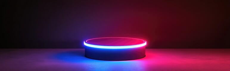 Poster - 3D illustration of a podium on a creamy background for product display
