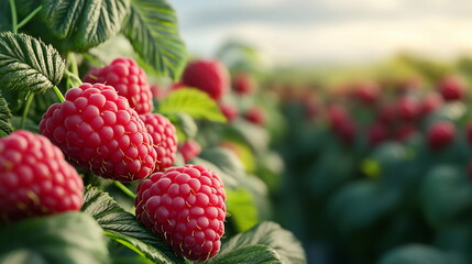 Sticker - Ripe Raspberries.