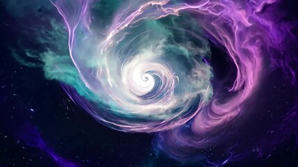 Poster - Vortex of colors swirling through space in a mesmerizing cosmic loop at dawn