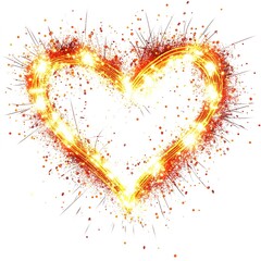 Sticker - Firework heart light clipart white background