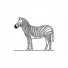 Wall Mural - zebra black icon isolated on white