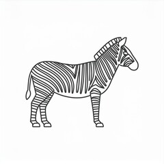 Wall Mural - zebra black icon isolated on white