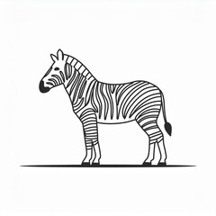 Wall Mural - zebra black icon isolated on white