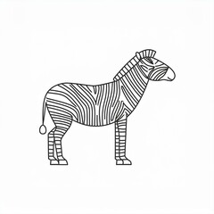 Wall Mural - zebra black icon isolated on white