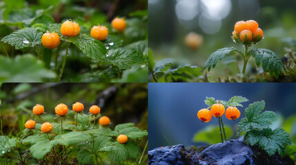 Sticker - orange flowers in a garden