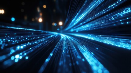 Poster - Abstract background featuring blue filter technology with dark motion lights design showcasing a high tech speed template
