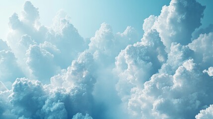 Poster - Abstract background of a cloudy blue sky featuring small clouds rendered in 3D