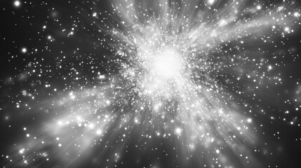 Poster - abstract gray background with an explosion of stars
