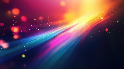Poster - Colorful light flares create a striking effect against a dark backdrop Vibrant lights form a captivating illustration