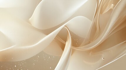 Poster - Abstract illustration featuring a smooth shiny beige background with digital elements