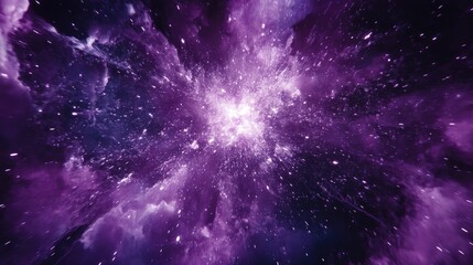 Poster - abstract violet background featuring an exploding star in a digital illustration