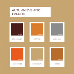 Wall Mural - Autumn palette color pick Trend autumn color set for illustrator. Cozy and warm. Autumn evening palette