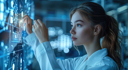 Poster - Scientists are using AI to analyze large amounts of data to find new ways to solve global problems such as climate change or hunger. Generative AI.