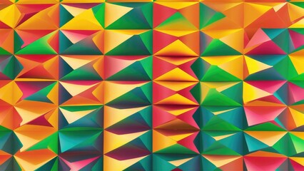 Poster - Vibrant 3D Triangular Pattern on a Light Background