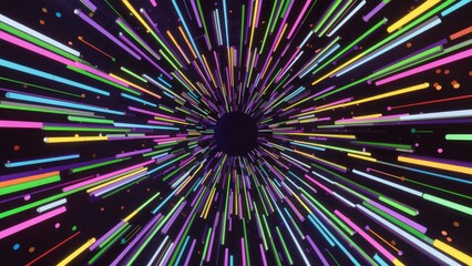 Poster - Vibrant Abstract Background with Colorful Lines and Dots