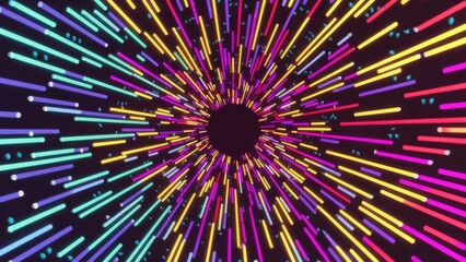 Poster - Vibrant Abstract Background with Colorful Lines and Dots