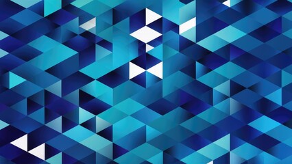Leinwandbilder -  Vibrant Blue Geometric Gradient Wallpaper for Landing Page Design - 3D Rendered Background