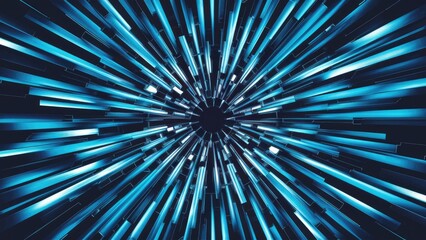 Poster - Vibrant Blue High-Tech Geometric Abstract Background Featuring Dynamic Lines