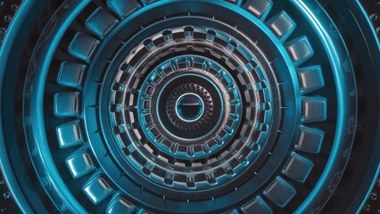 Poster - Vibrant Blue Metallic Surface Background