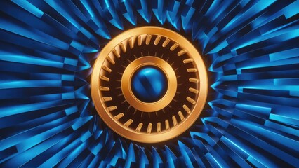Poster - Vibrant Blue Metallic Surface Background