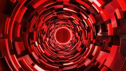 Fototapete - Vibrant Red and Black Abstract Design