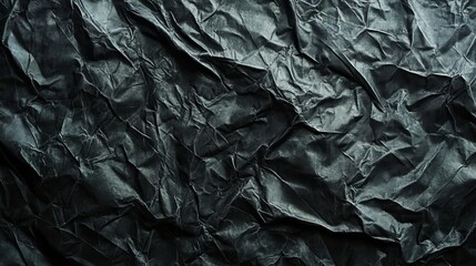 Canvas Print - Crumpled Black Fabric Texture.