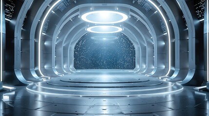 Poster - Circular stage, technology. Generative AI.