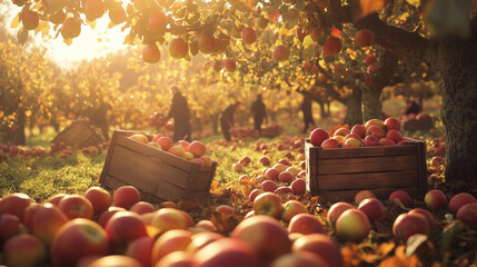 apple orchard during harvest season