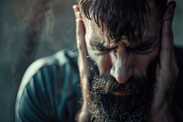 Aufkleber - Portrait of a bearded man, great for personal use or editorial content