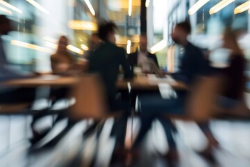 Wall Mural - Business in action Defocused shot of a group of businesspeople having a meeting in an office