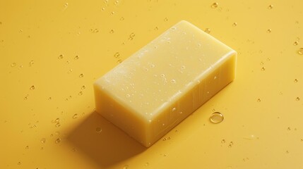 Poster - A soap bar placed on a bright yellow background