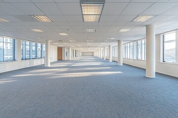 Poster - Empty Office Space with Windows and Columns