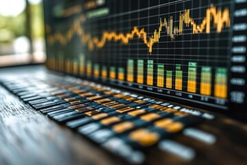 Gold Bars and a Stock Market Chart Display on a Desk