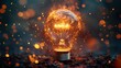© NpicArt - A Lightbulb Burning with Intense Heat and Sparks